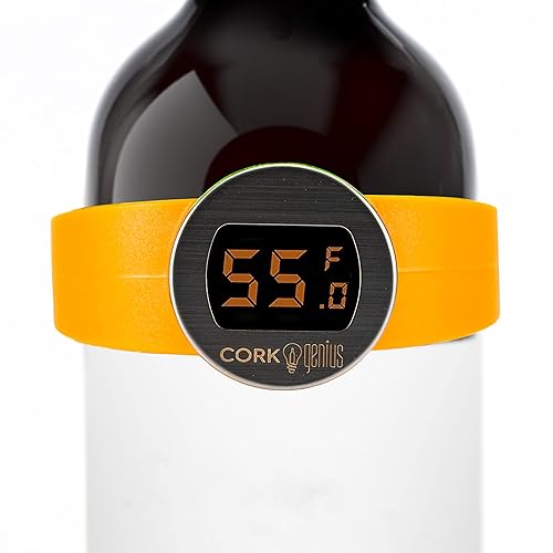 Termómetro digital para botella de vino con pantalla LCD - Brazalete de temperatura de vino de lectura instantánea - Termómetro de botella de bebida