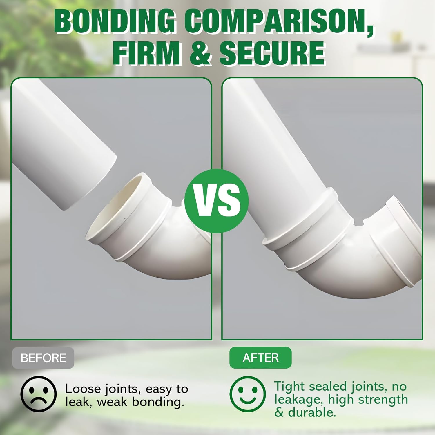 PVC Cement, PVC Pipe Glue, PVC Cement and Primer, The Flexible Adhesive Has Strong Bonding Power, Does Not Turn White, and is Suitable for Bonding Water Pipes, Ventilation Ducts, etc, 3.35 Oz