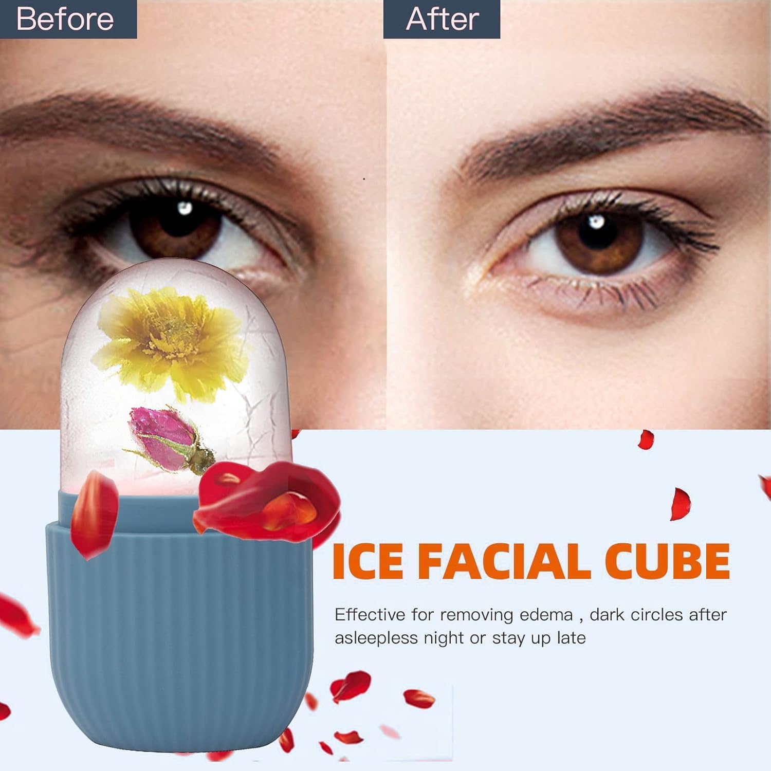 Rolo de Gelo Facial para Rosto, Olhos e Pescoço – Ice Roller Reutilizável para Reduzir Inchaço, Olheiras, Fechar Poros e Proporcionar Efeito Refrescante na Pele Rolo de Gelo Facial para Rosto, Olhos e Pescoço – Ice Roller Reutilizável para Reduzir Inchaço, Olheiras, Fechar Poros e Proporcionar Efeito Refrescante na Pele