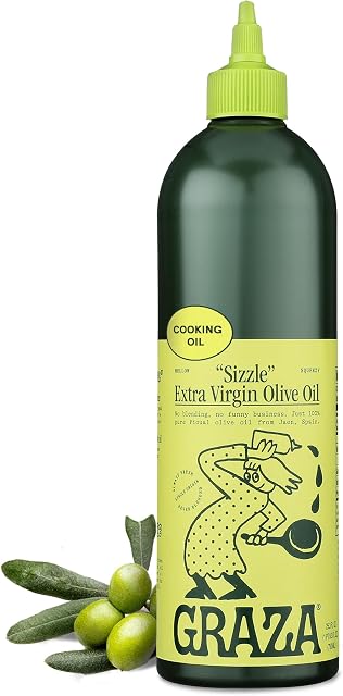 Graza Huile d'olive "Sizzle" extra vierge. Peak Harvest Cooking Oil. Single Farm Espagnol EVOO. 25.3 FZ (750 ML) Bouteille à pression