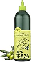 Graza Sizzle Extra Virgin Olive Oil, Cooking Oil - High Polyphenol Peak Harvest EVOO Cooking Oil in a Squeeze Bottle - Single Origin Olive Oils from Spain - 25.3 Fl Oz (750ml)