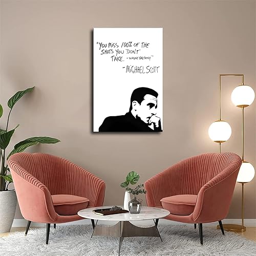 Miniatura 5 de Decoración inspiradora de pared de oficina con citas de Michael Scott, póster universitario, impresión en lienzo decorativo para habitación, baño,
