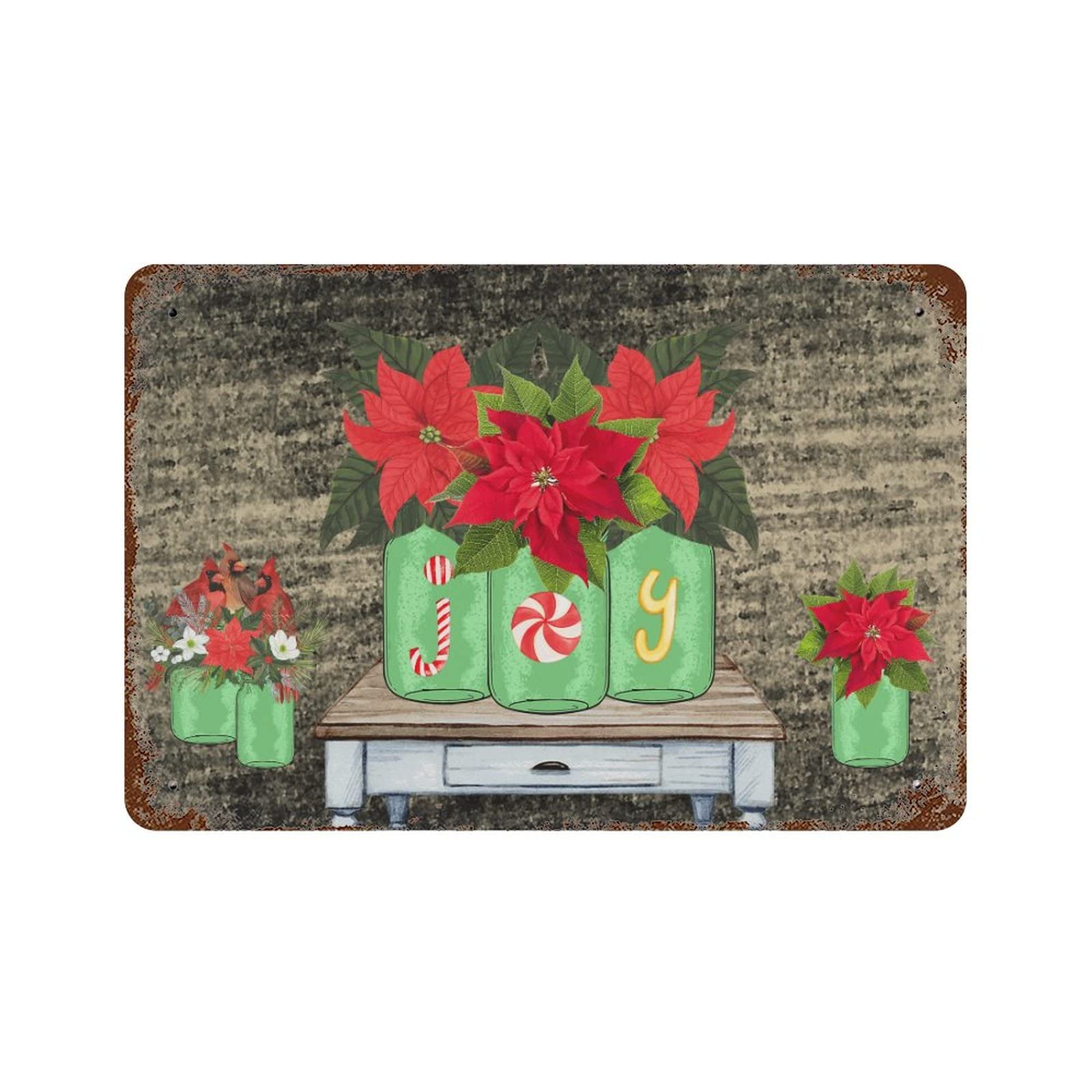 Plaque en métal de Noël rustique et décoration murale grand format