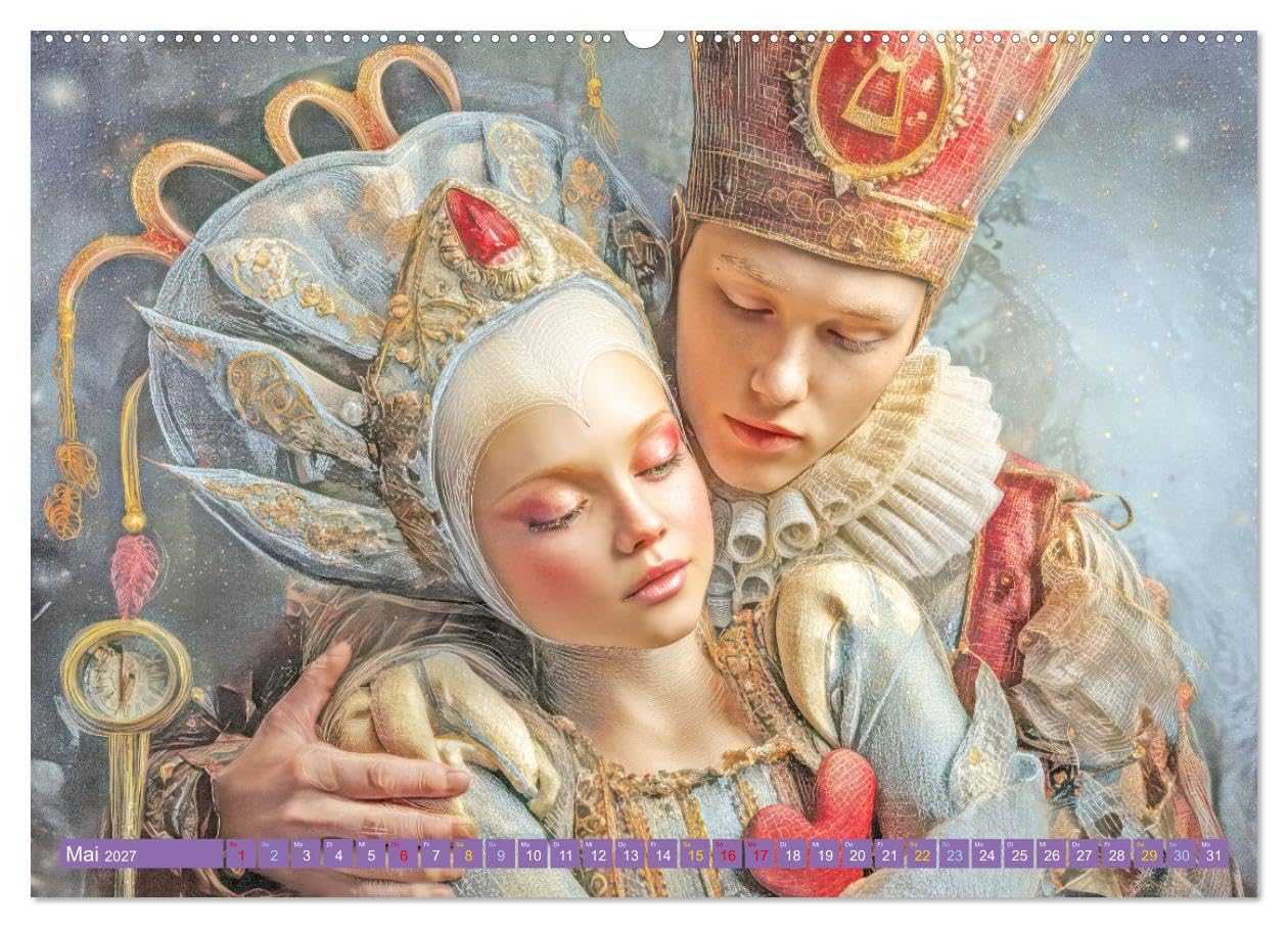 CALVENDO · Melodien und Zuneigung - Fantasiemotive (Kalender 2027) | DIN A2 Querformat · Premium-Wandkalender · Originelle außergewöhnliche Motive der Liebe