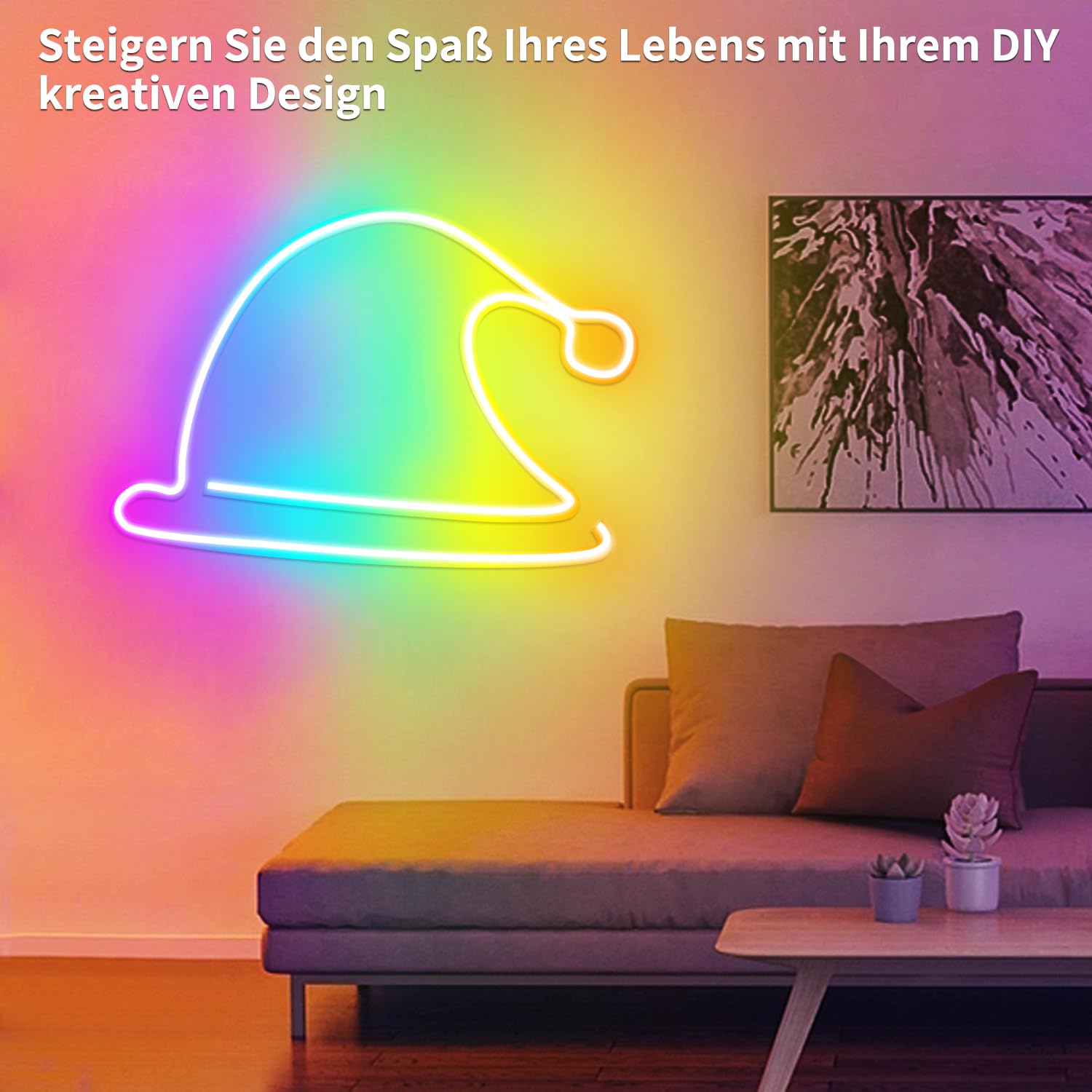 segrass 15M LED Neon Cuerda Control con App/Mando a distancia | Tira de cuerda LED flexible, varios modos, IP65 para exteriores, luces de neón RGB, impermeable, sincronización de música