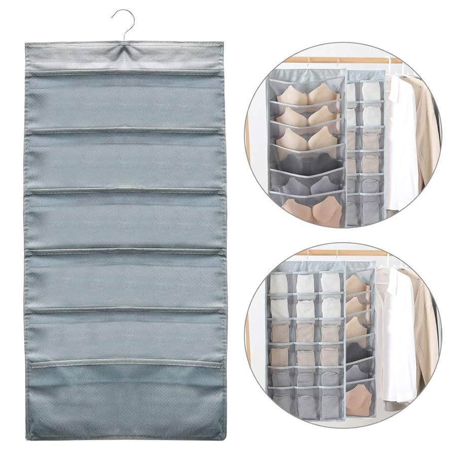 Dustproof Storage Hanging Bag Underwear Socks Double-sided Storage Organizer Household Wardrobe Dormitory Storage Accessories