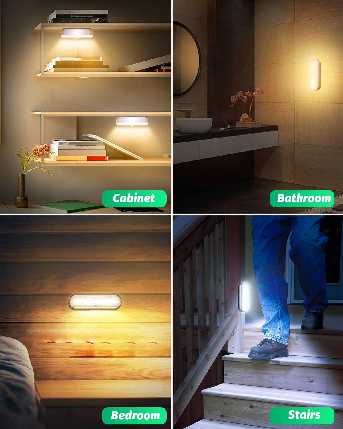 Up To 40% OFF Closet Lights Motion Sensored Indoor Rechargeable Under Cabinet Lights Rechargeable Closet Lights LED Lights 3 Colors Dimmable Closet Lights Motion Magnetic LED for Stairs Bedroom (3 Pack)