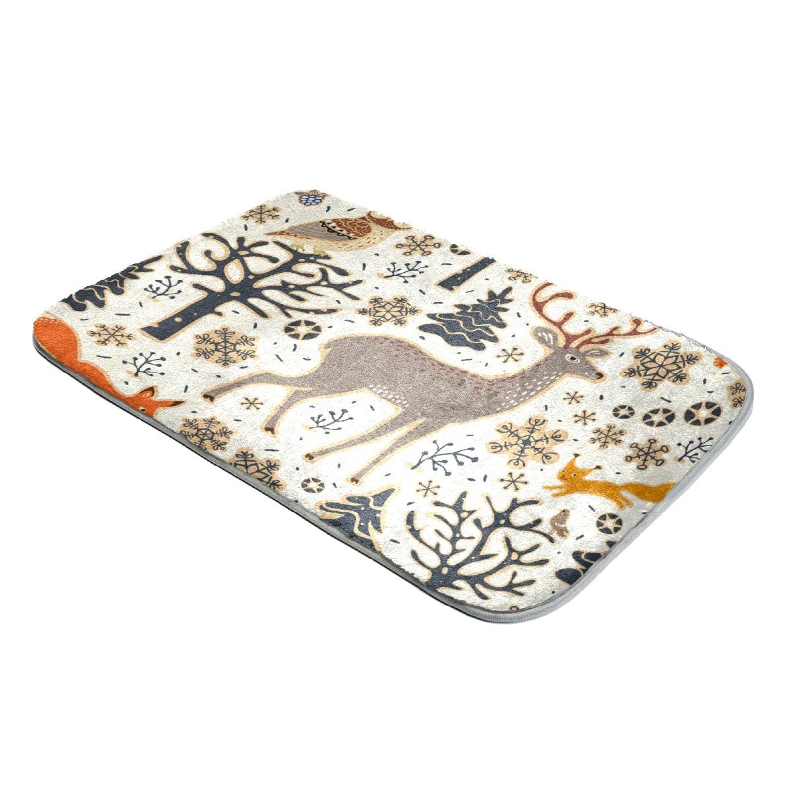 Tapis à poils longs en fausse fourrure blanche de Noël 120cm