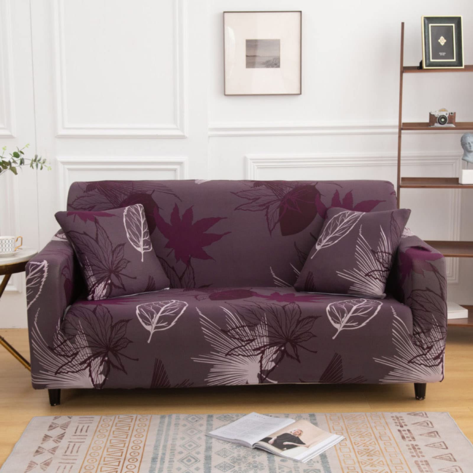 Housse de canapé extensible 4 places imprimée protection salon