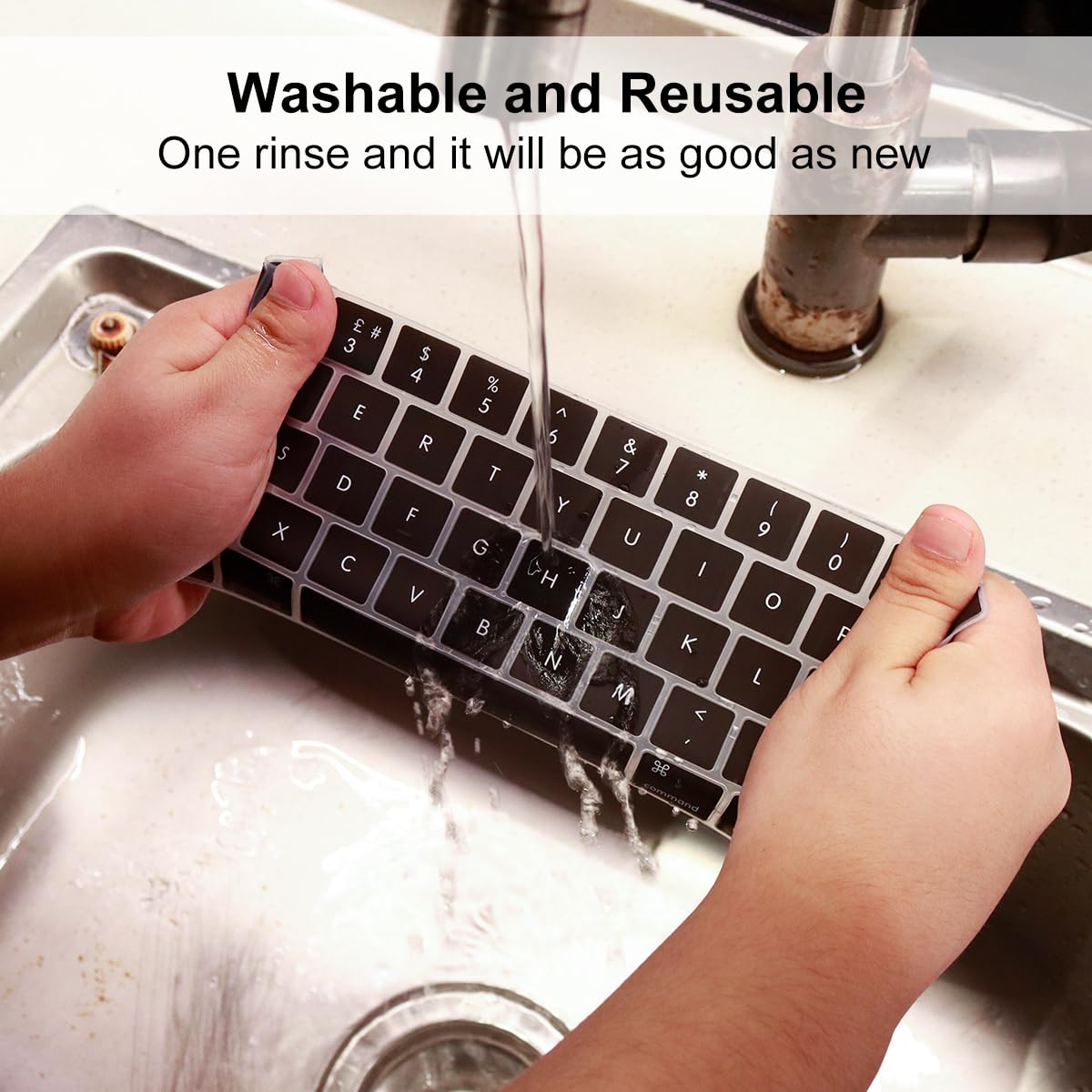 Funda para teclado inglés compatible con MacBook Pro 13 15 pulgadas 2019 2018 2017 2016 con Touch Bar & Touch ID Modelo: A2159 A1989 A1706/A1990 A1707, versión europea
