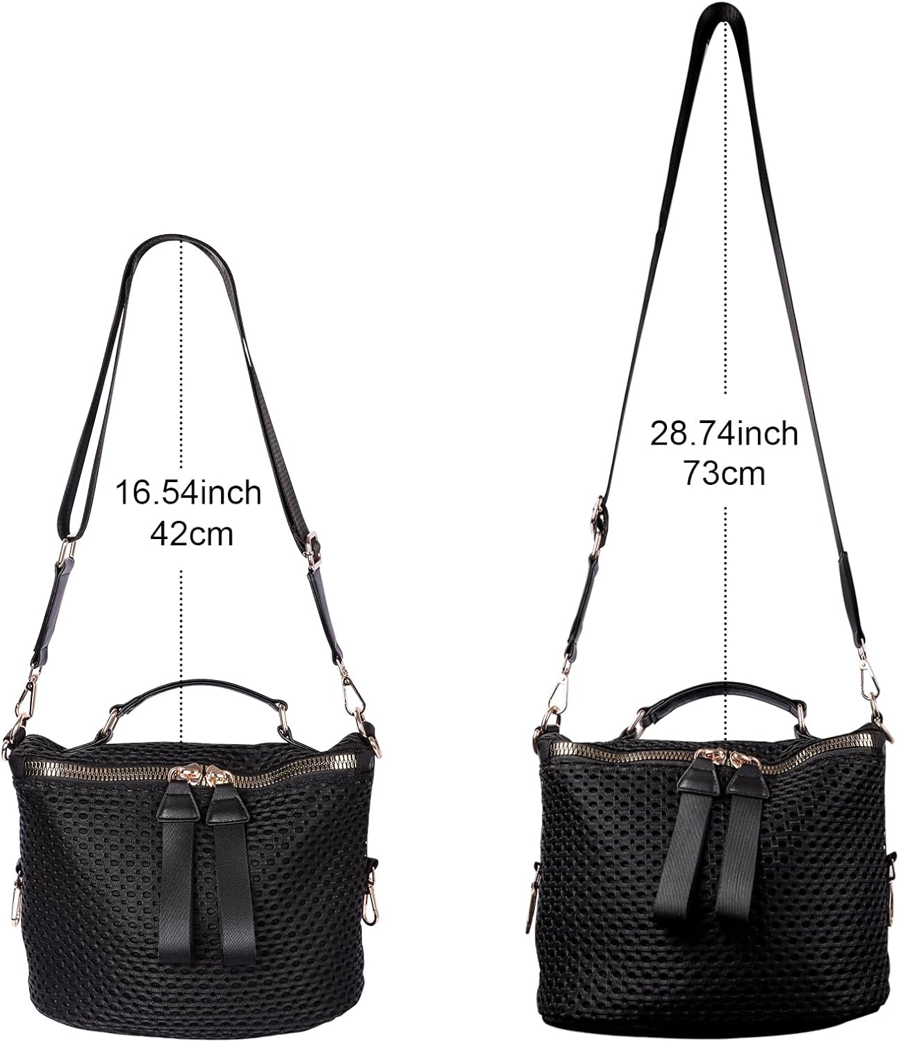 Nylon Crossbody Handbag for Women Anti-theft Purse Shopping Tote Bag Lightweight Shoulder Bag
