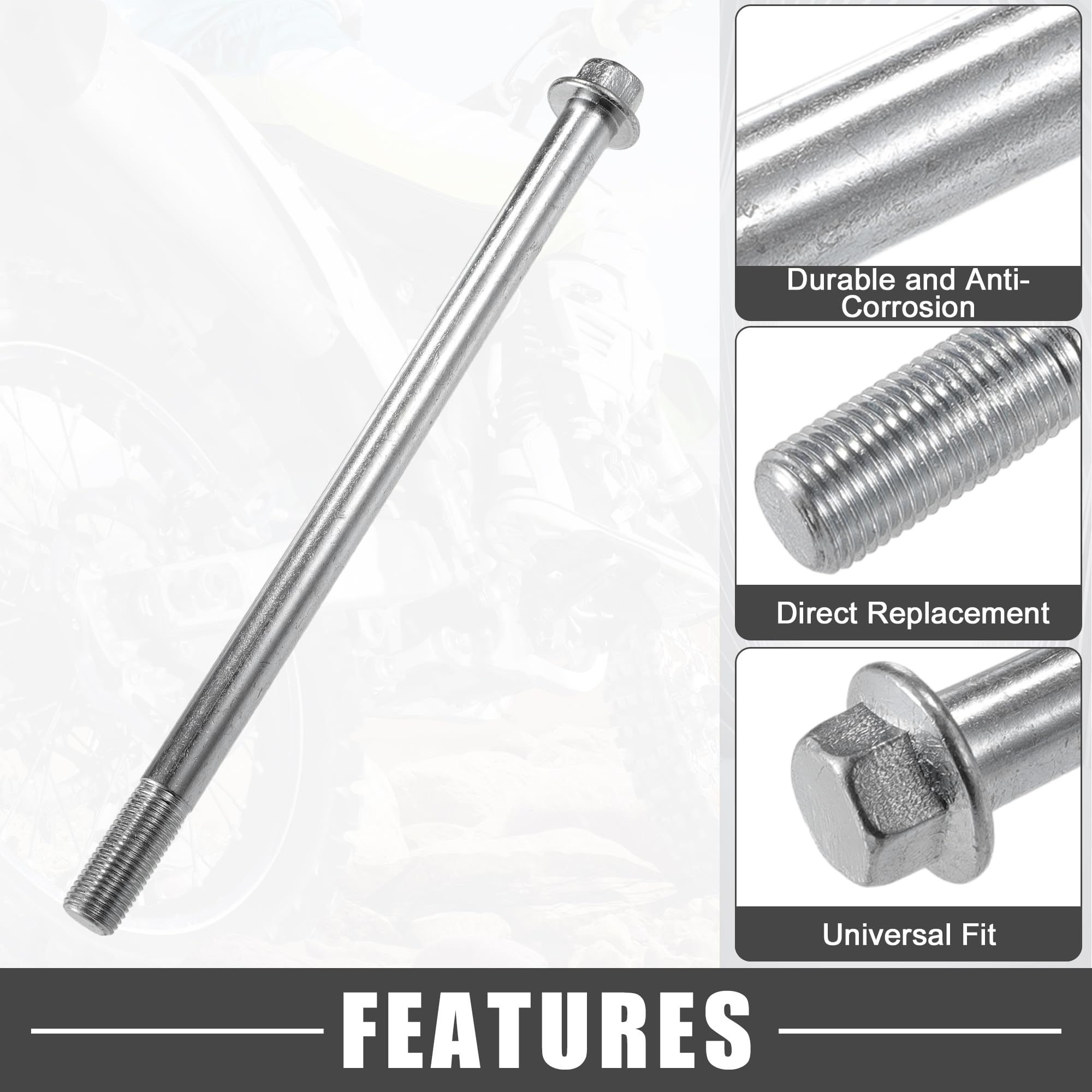 ABSOPRO Eje de Rueda Delantera o Trasera de ATV M12 210mm