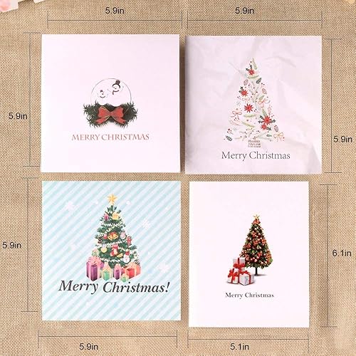 Miniatura 2 de Tarjetas de Navidad 3D desplegables, paquete de 4 tarjetas de felicitación en blanco con sobre, regalos hechos a mano, Navidad, galope, reno,