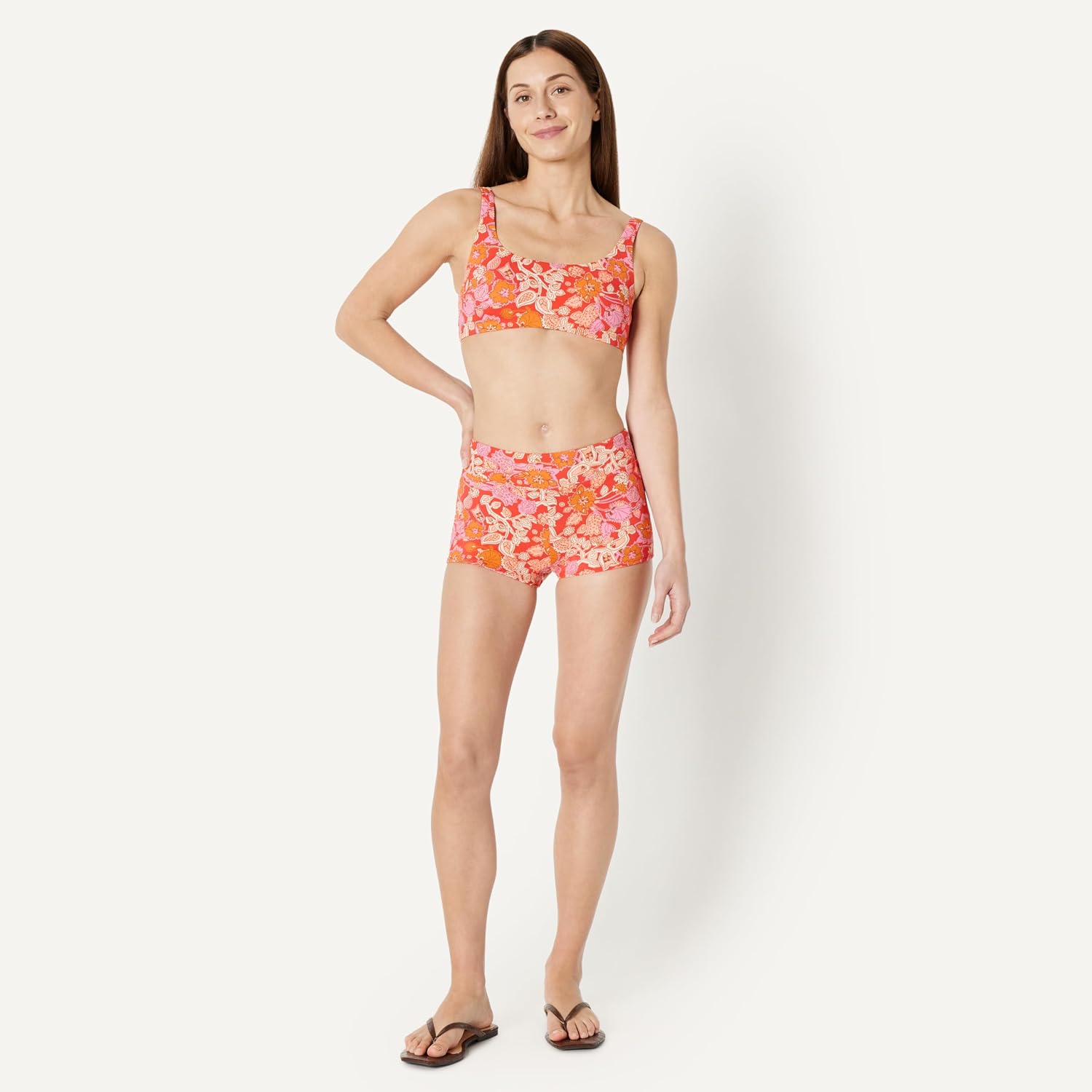 Amazon Essentials Women's Squareneck Swim Bikini Top