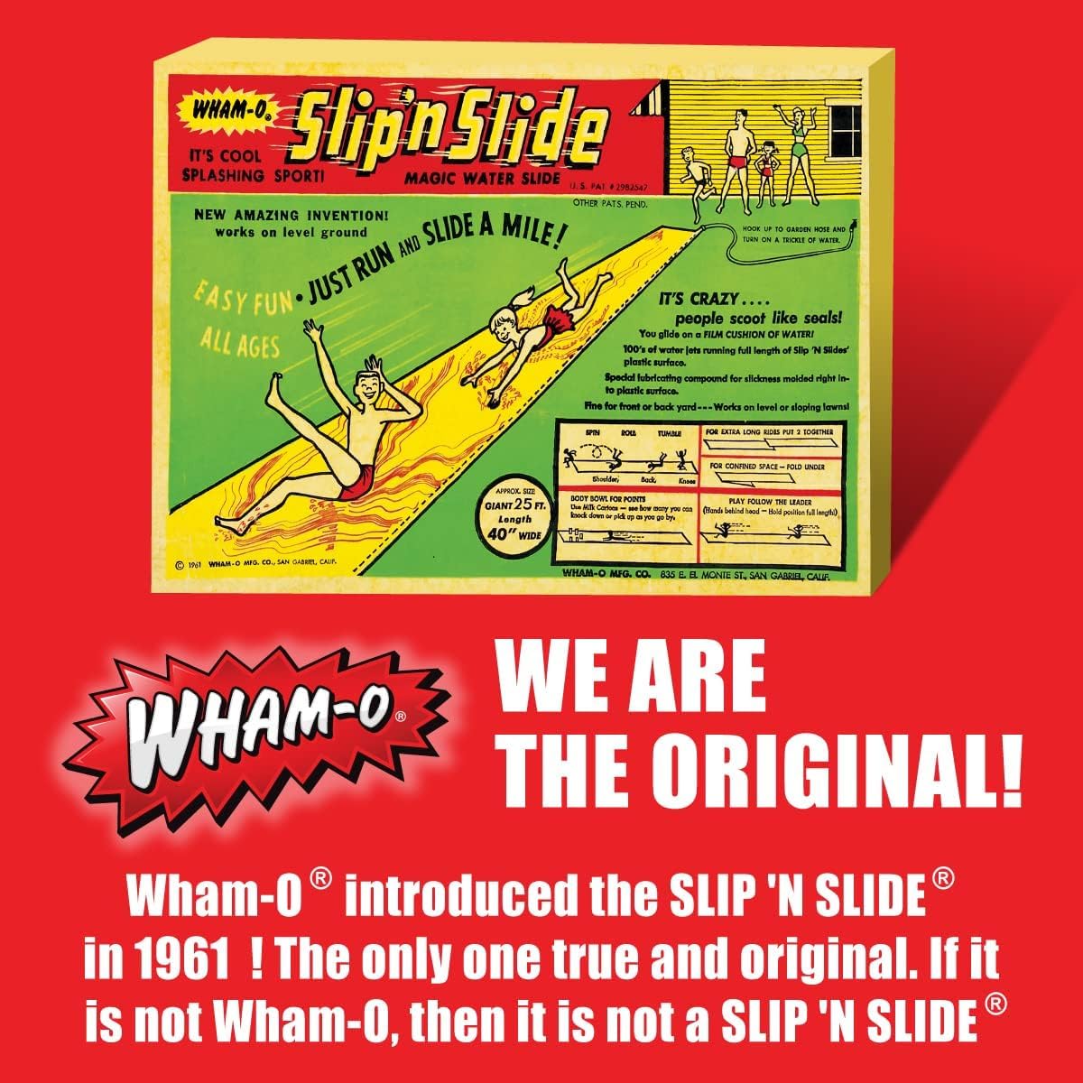 Wham-O Slip N Slide Wave Rider 548.64cm mit Boogie, Sommer-Outdoor-Spielzeug für Kinder von 5-12 Jahren, perfekt für Rasenpartys