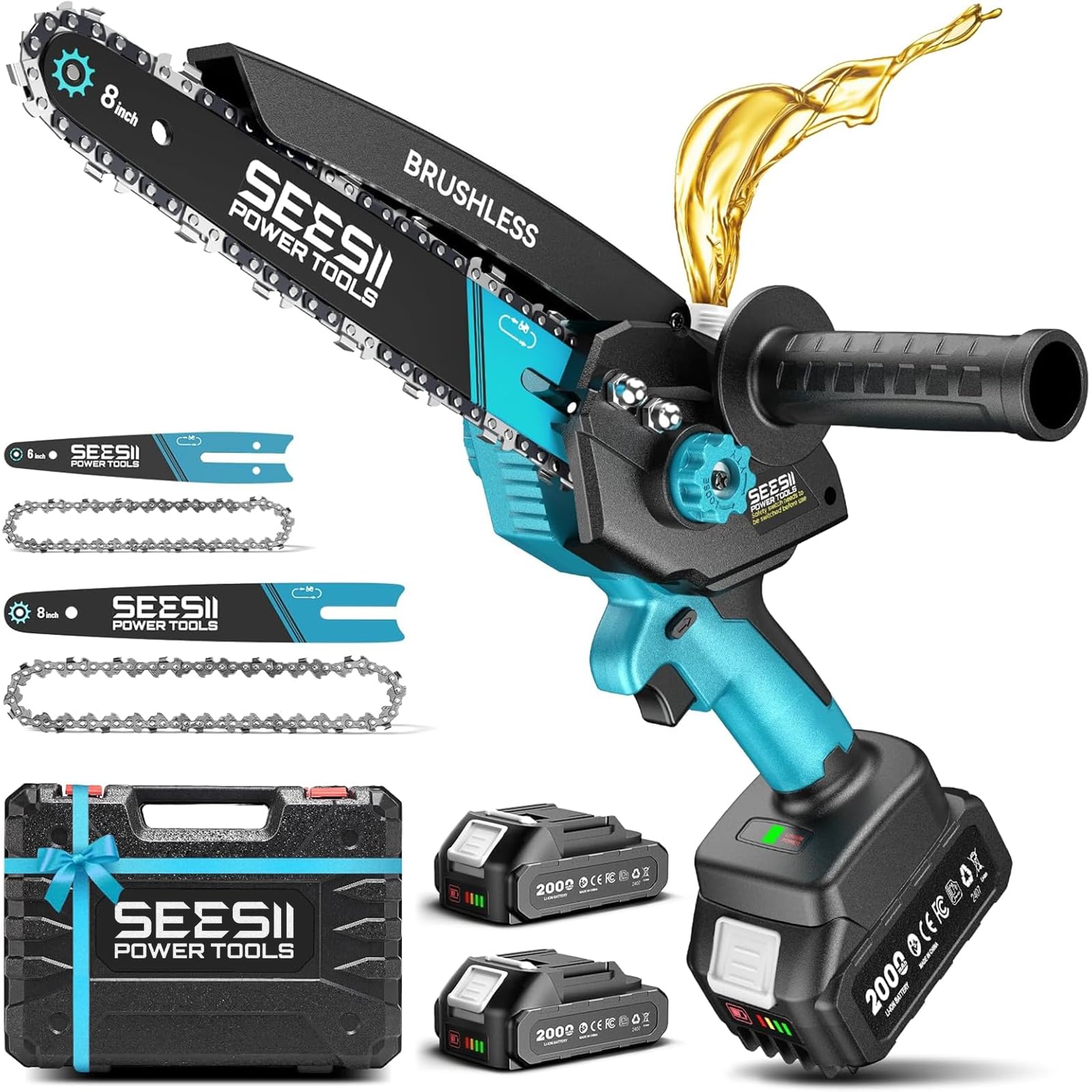 Seesii M8 Ace - Mini tronçonneuse à batterie