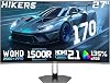 Monitor curvo Hikers de 27 pulgadas 170Hz 144Hz, 2K 1440P para gaming | HDMI 2.1×2 DP 1.4×1, AI CrossHair, VA rápido, contraste 4000:1, para juegos FPS y trabajo (G27H1Q, incluye un cable HDMI 2.1) 1