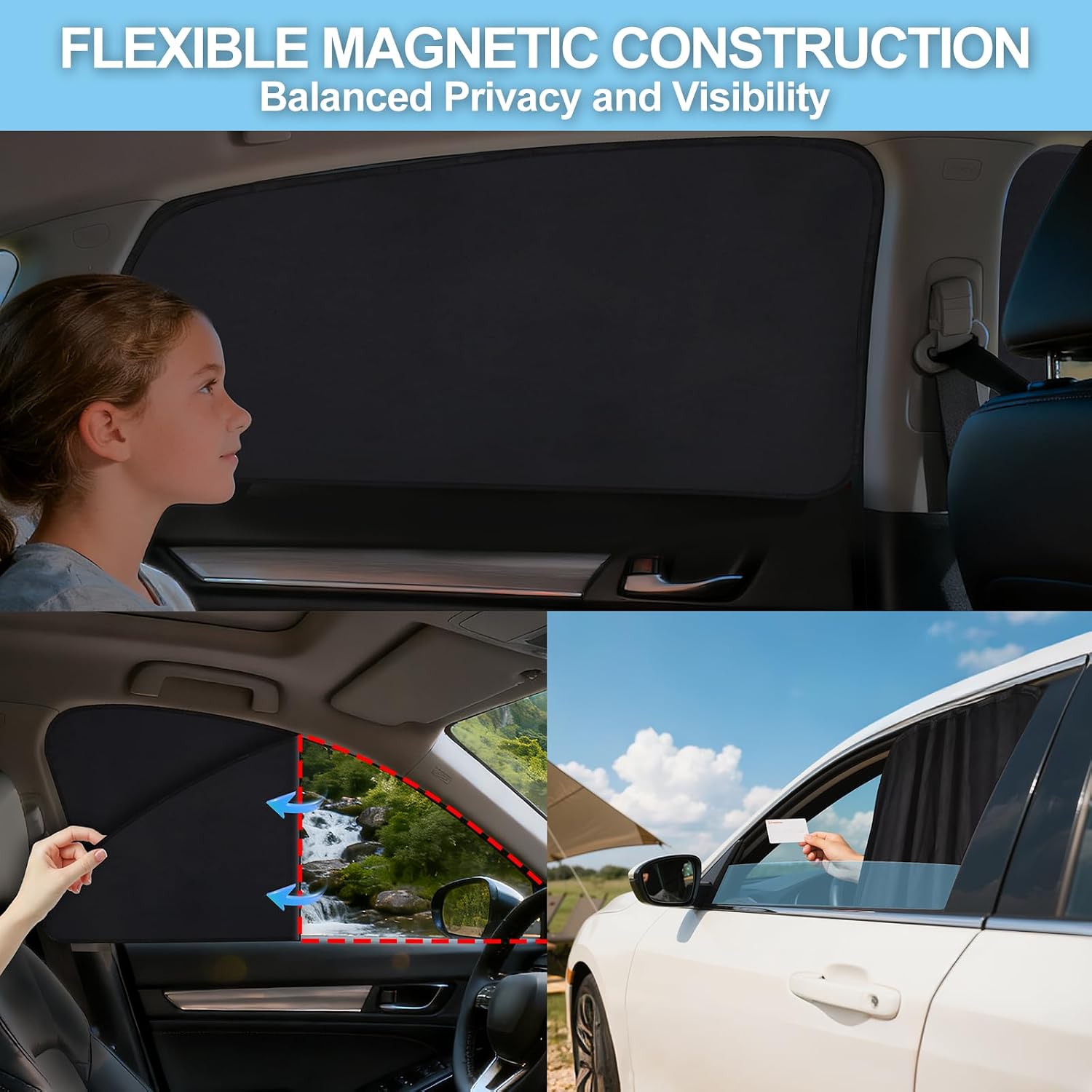 ZATOOTO Car Window Shades Custom Fit for Toyota 4Runner 2017-2024 4-Pack Car Window Covers with 100% UV Protection and Total Blackout Privacy Heat Insulation for Family Travel Baby and Pet Safety