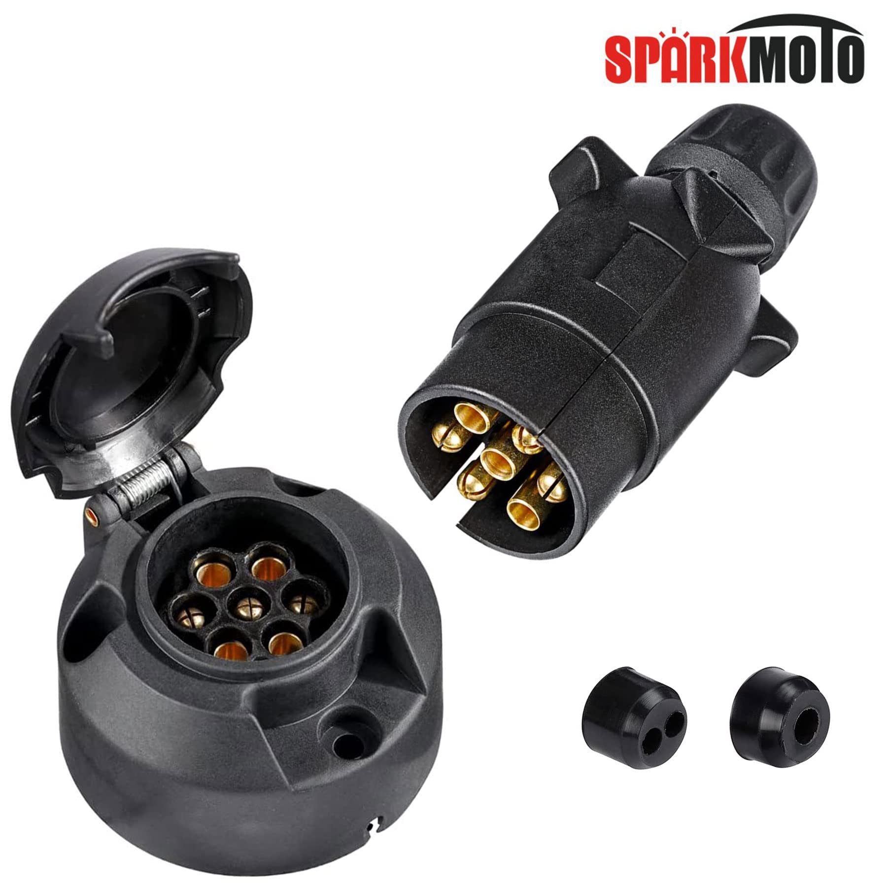 Buy SPARKMOTO 7 Pin Trailer Plug and 7 Pin Trailer Socket, 12V 7 Pin