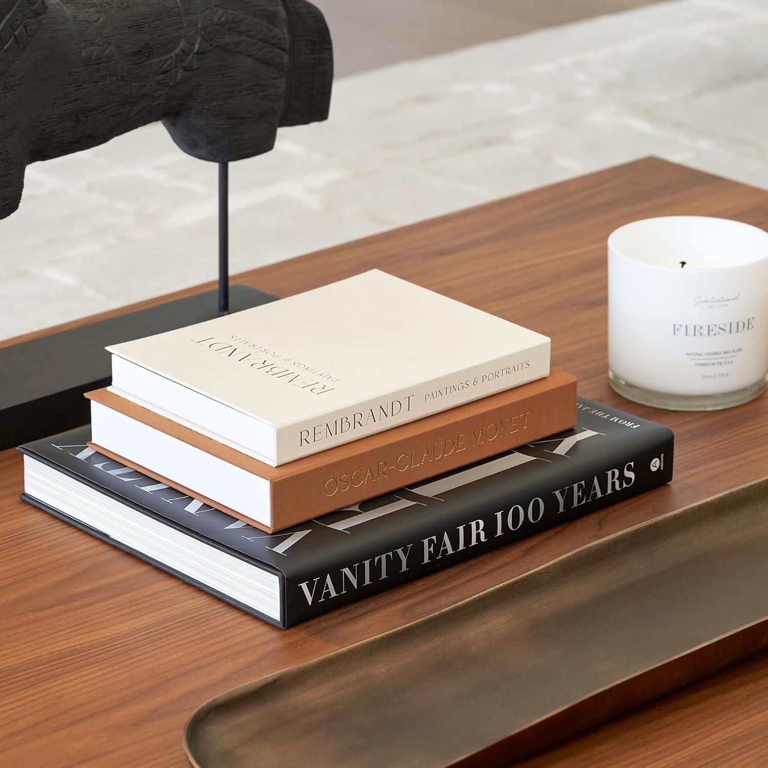 Beautiful Decorative Books - Set of 2 Linen Boxes Enhance Your Coffee Table, Bookshelf or Mantel Decor - Aesthetic Fake/Faux Books for Modern Home Decoration, Photo Storage and as a Keepsake Box