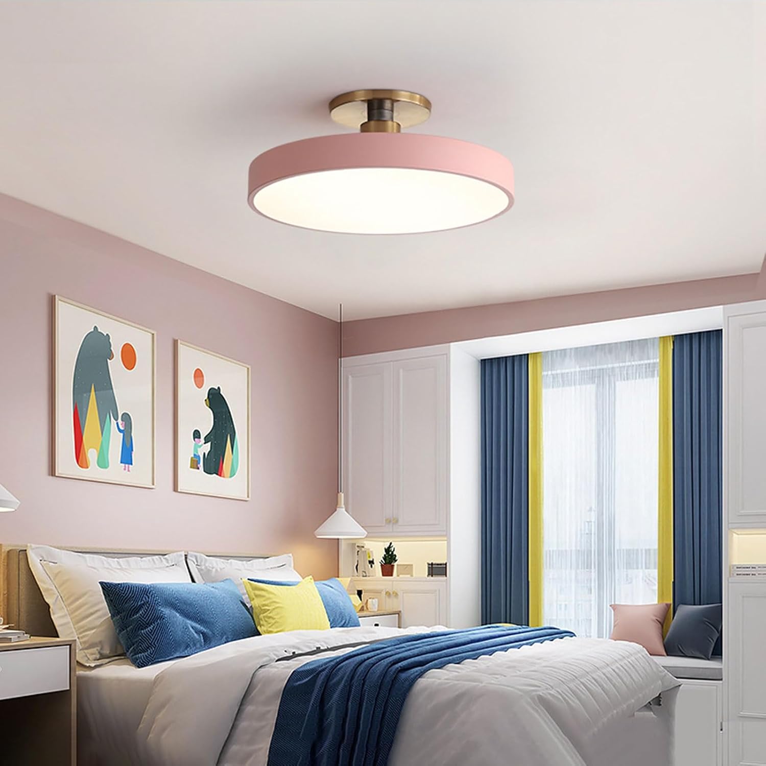 Mid Century Light Fixtures Flush Mount Ceiling L Minimalist round Ceiling Light Modern Led Ceiling Lamp Semi Flush Mount Close to Ceiling Light Fixtures for Corridor Cloakroom Balcony Bedroom Living R