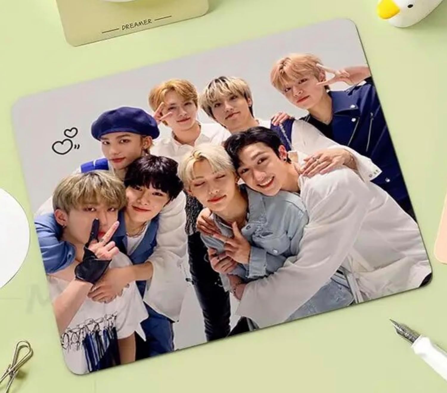 Stray Kids South Korea Korean Music Boy Pop Band Non-Slip Mousepad Gaming Computer Gaming Desktop Laptop Mouse Pad 7.1 x 8.7 inches