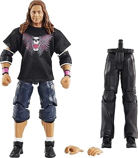 HDD86 - "Hit Man" WrestleMania Action Figure (Approx. 15 cm) with Entrance Shirt & Vince McMahon Figure, Toy, Collector's Gift for WWE Fans from 8 Years