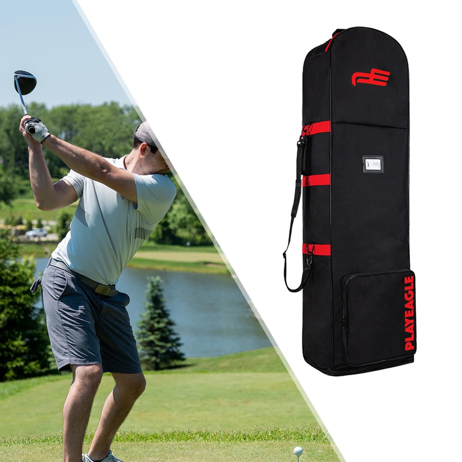 Sac de Transport pour Golf Milageto avec Roulettes, Housse de Protection pour Voyage Aérien