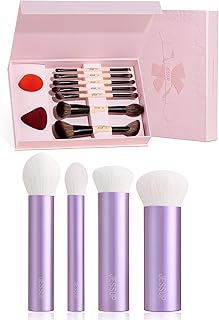 Jessup Juego de brochas de maquillaje con esp...