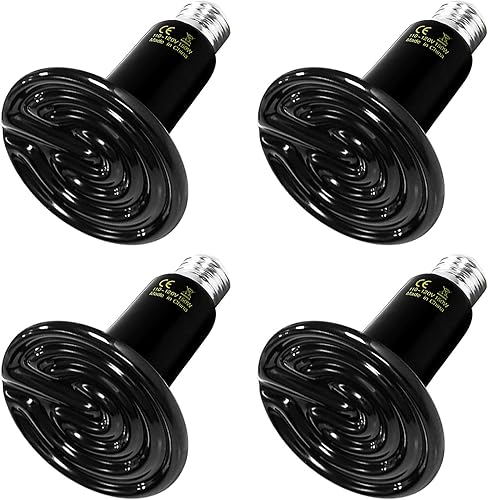 Simple Deluxe Emisor de calor de cerámica de 100 W, bombilla de lámpara de calor para reptiles, sin emisor de luz, calentador de gallinero para