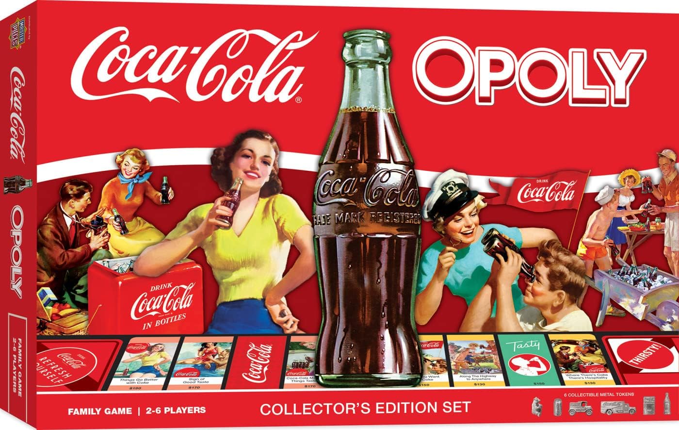 Opoly Board Games - Coca-Cola Opoly - Officially Licensed Board Games for Adults & Families