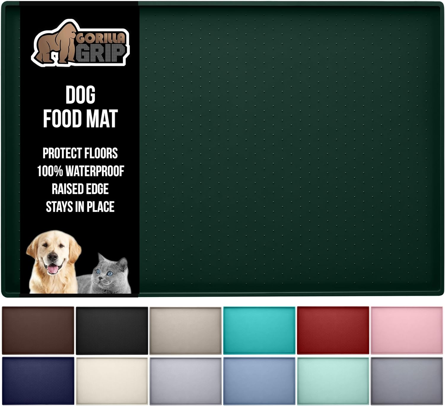 GORILLA GRIP Waterproof Raised Edge Silicone Pet Mat