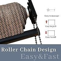 Vista 2 de HENG FENG - Persiana enrollable para exteriores, 6 pies de ancho x 6 pies de alto, persianas enrollables para patio, para porche, glorieta, Moca