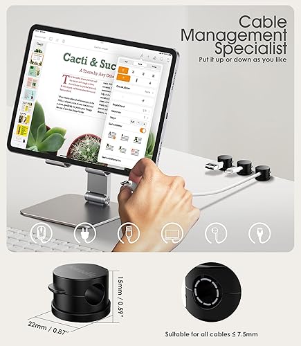 Miniatura 3 de Nearockle - Paquete de 8 organizadores magnéticos de cables bloqueo giratorio para cables, clips para cables, soporte magnético fuerte mejorado,