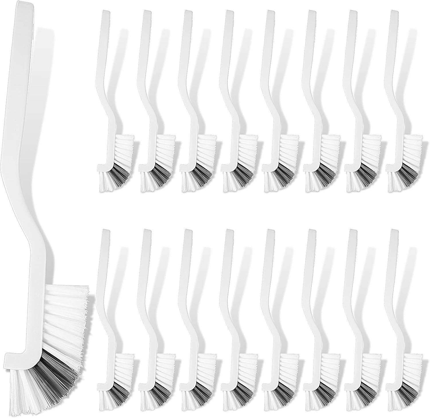 Yinkin 24-Pack Right Angle Corner Scrub Brushes - Stiff Bristle Mini Brushes for Grout, Sink, Tile Lines, Window Tracks & Deep Cleaning