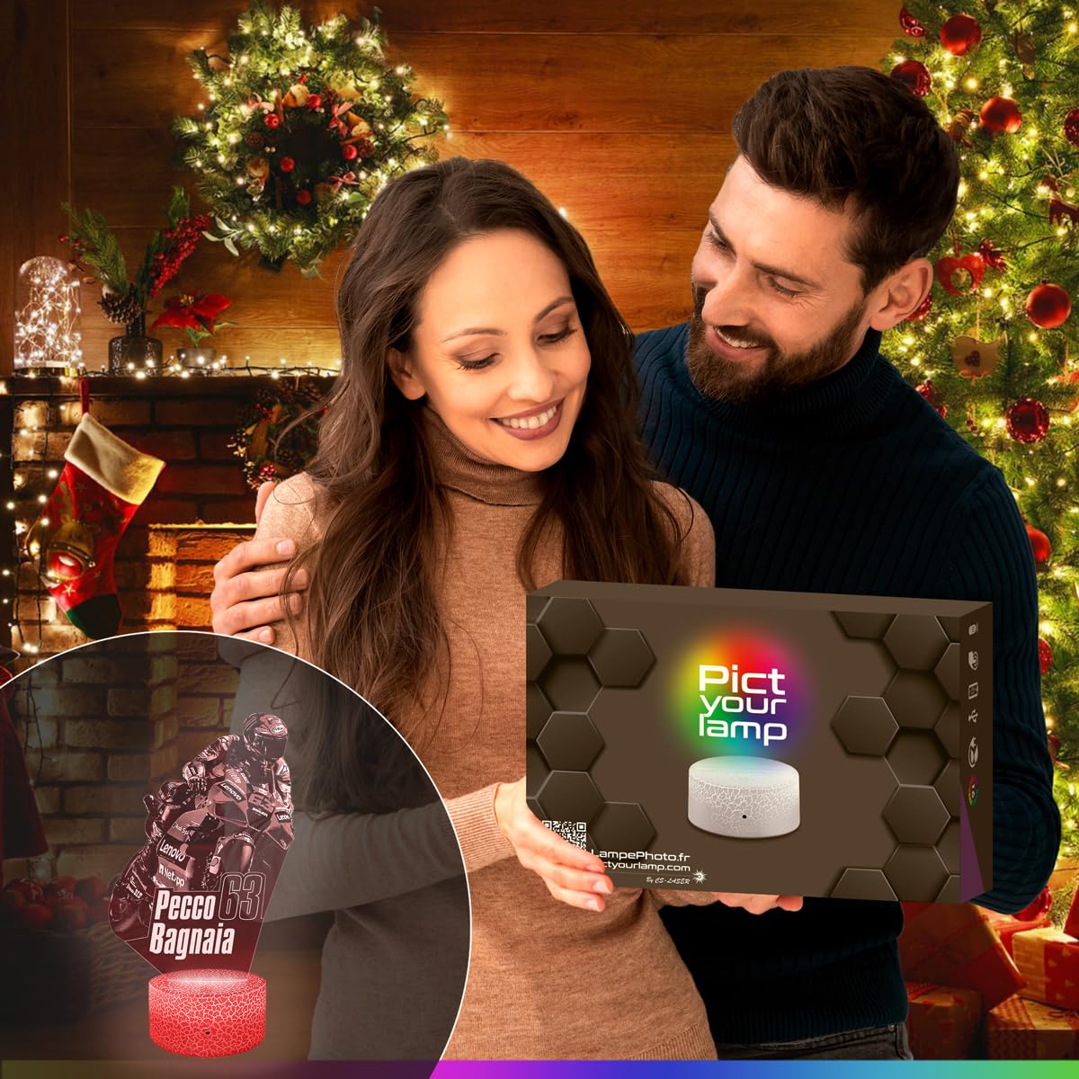 Lampephoto.fr - Lampada 3D GP Moto Pecco Bagnaia, Luce Notturna Tattile GP Moto Pecco Bagnaia, Illusione 3D Led, Idea Regalo di Natale per Ragazzi e Ragazze Lampada da Notte per Bambini o Adulti TOP