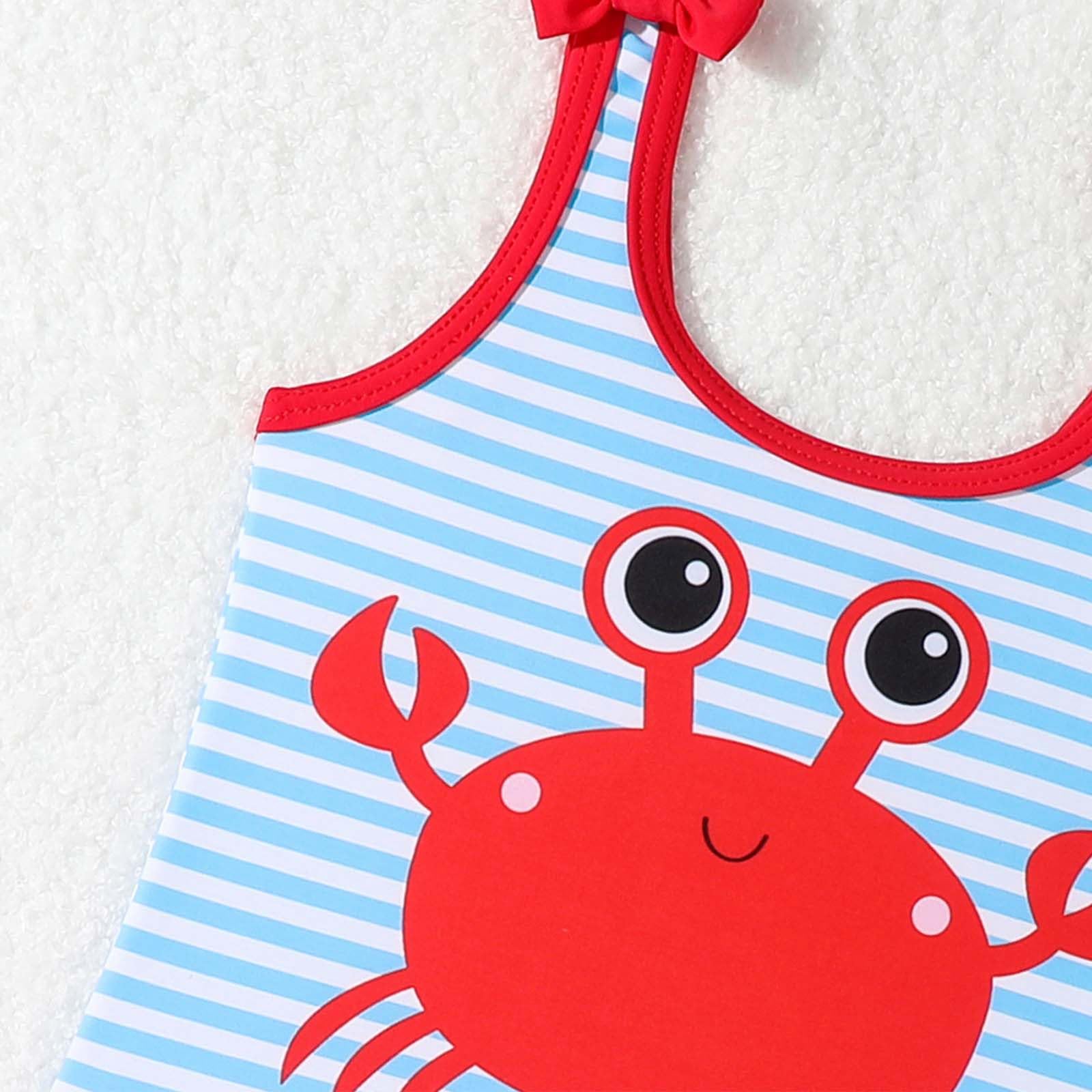 Generisch Bañador para niña Bañador Niñas Lindo Pequeño Cangrejo Kini Bañador Natación Piscina Agua Caliente Natación Natación Piscina Natación Agua Caliente Natación