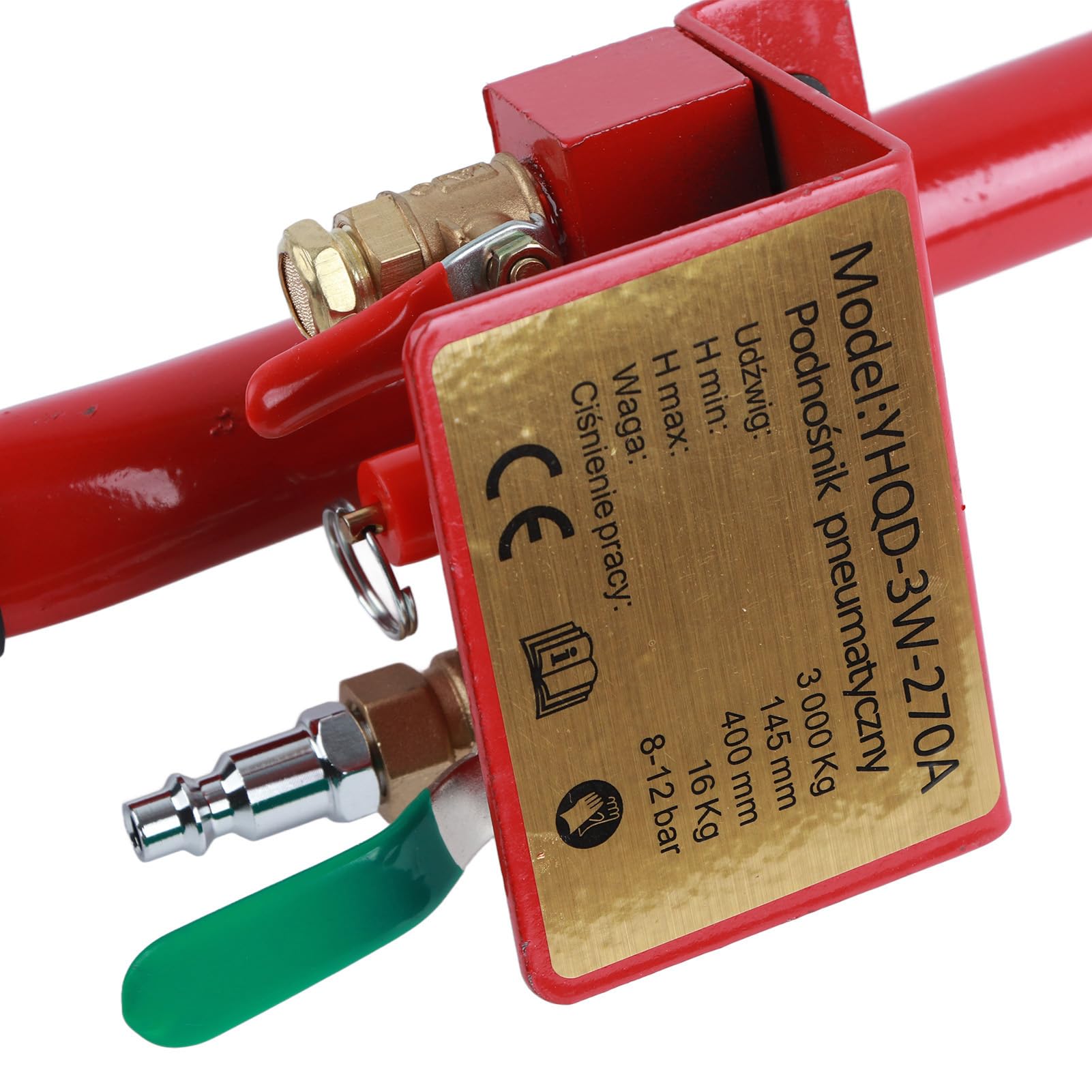 Martinetto Pneumatico Martinetto Gonfiabile Leggero con Vescica da 3 Tonnellate per Officine Riparazioni Auto Rosso 3000 Kg (Interfaccia americana)