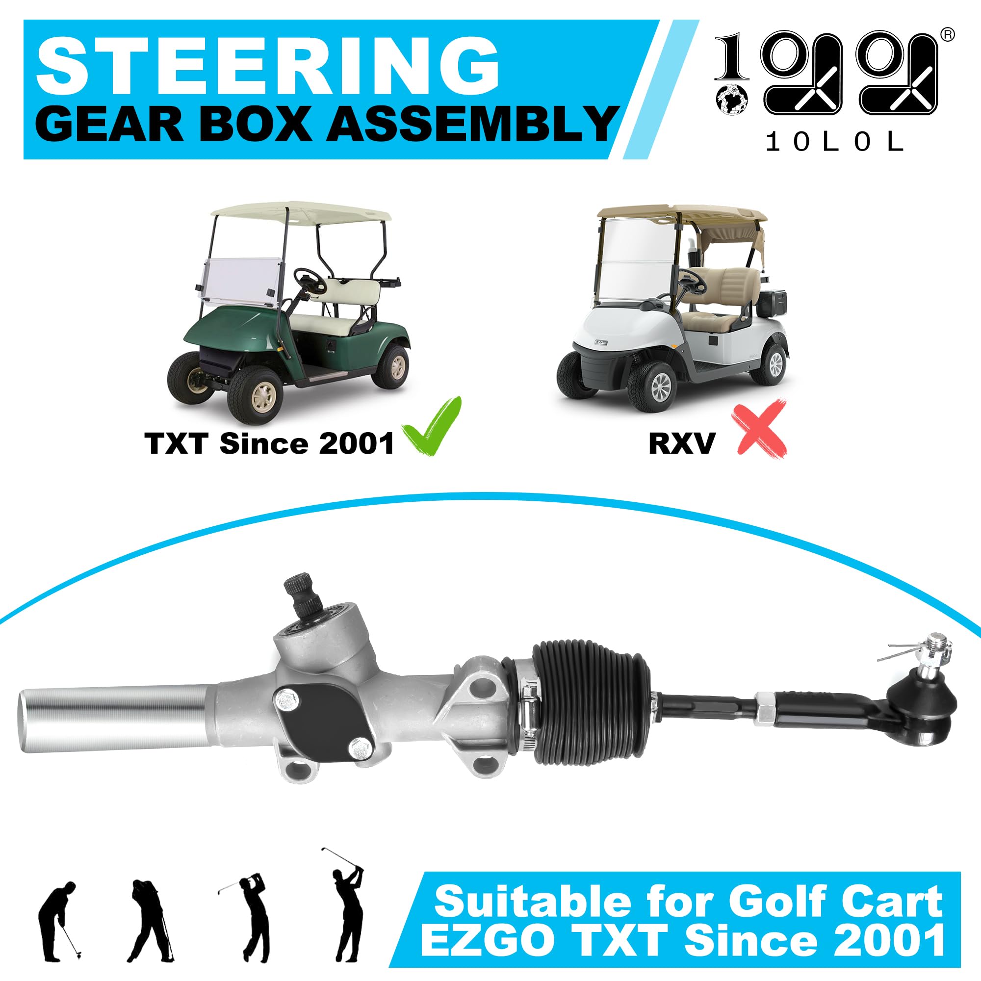 10L0L Boîtier de Direction de voiturette de Golf pour EZGO TXT à partir de 2001, OEM no. 70964-G01 70964G01