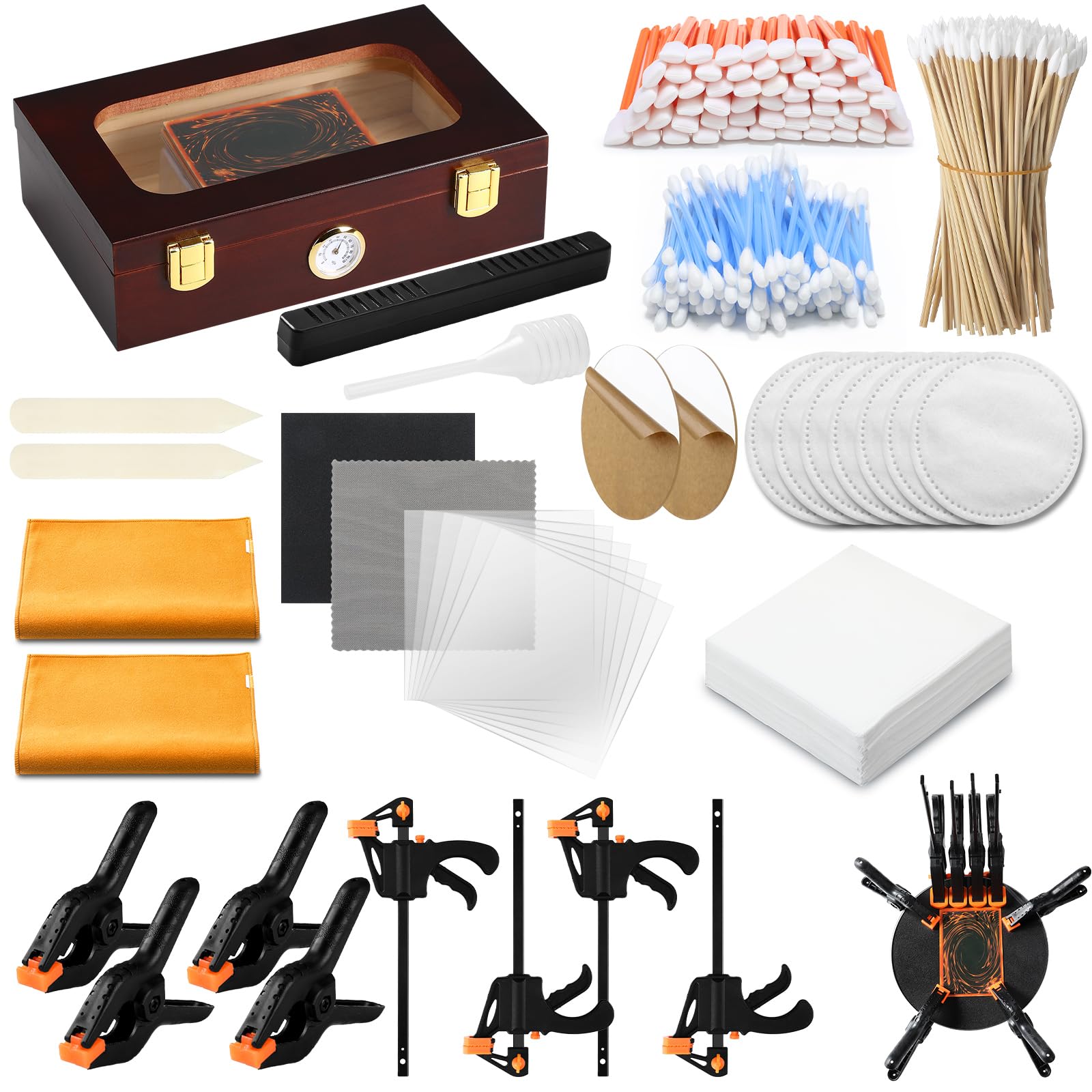 Didaey 539 pezzi Kit di strumenti per appiattire le carte Kit di pulizia per collezionisti Pulizia da collezione Proteggere Fix Carte piegate Appiattire i bordi sollevati Accessori