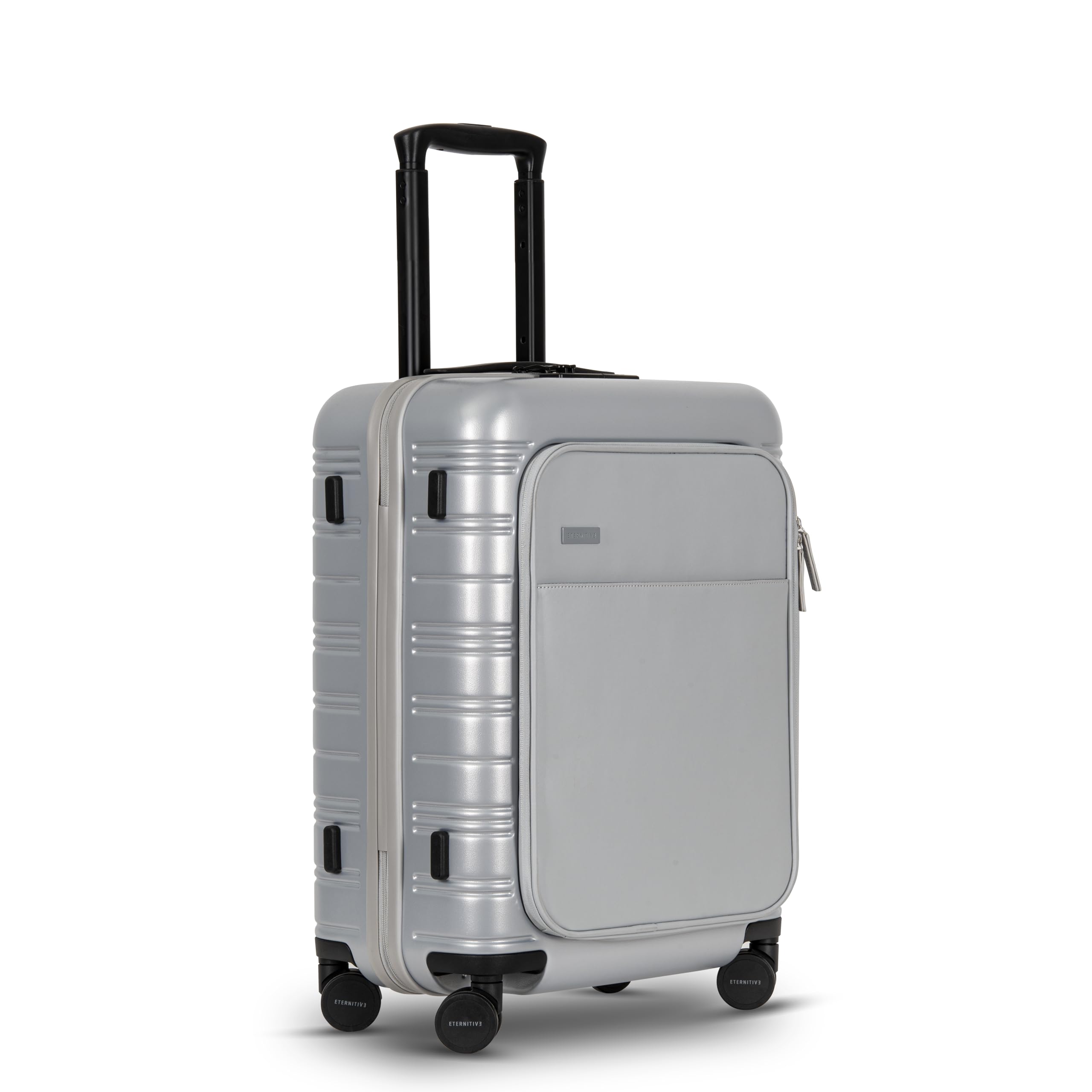 ETERNITIVE - E+ Maletas de Viaje Cabina I Maleta Viaje de Policarbonato I Tamaño: 54 x 37 x 25 cm I Maleta Rígida con Cerradura de Huella Digital I Maleta Viaje con Ruedas 360° y PowerBank I Gris