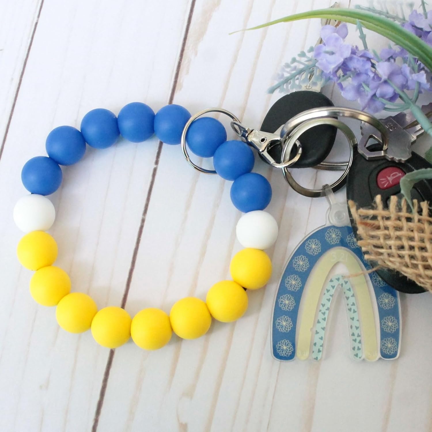 HARFINGTON 40Pcs Silicone Beads 15mm Silicone Beads Bulk for Pens Loose Round for Keychain Bracelet Necklace DIY Crafts Making, Shadow Green - Image 5