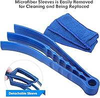 Vista 2 de Kit de cepillo limpiador de persianas de ventana, paquete de 2 cepillos con 6 fundas de microfibra, herramientas de limpieza para persianas