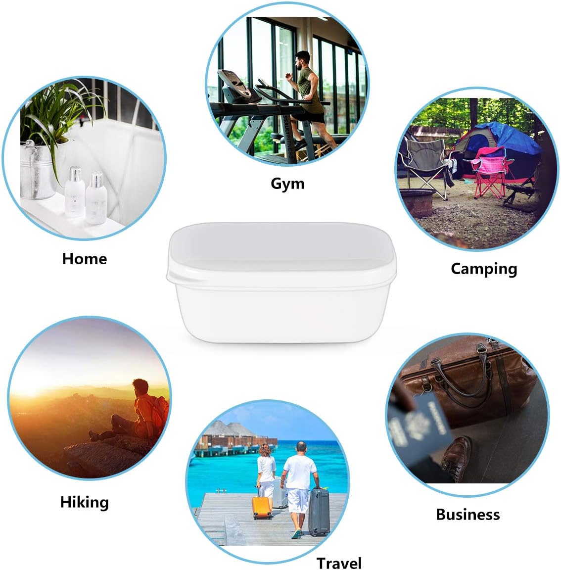 Portable Soap Case, 2packs Soap Box Case Holder for Travel Bathroom Shower, Soap Dish with Strong Sealing Waterproof Lid, Soap Saver Container for Home Hiking, Soap Rack Keep Soap Dry