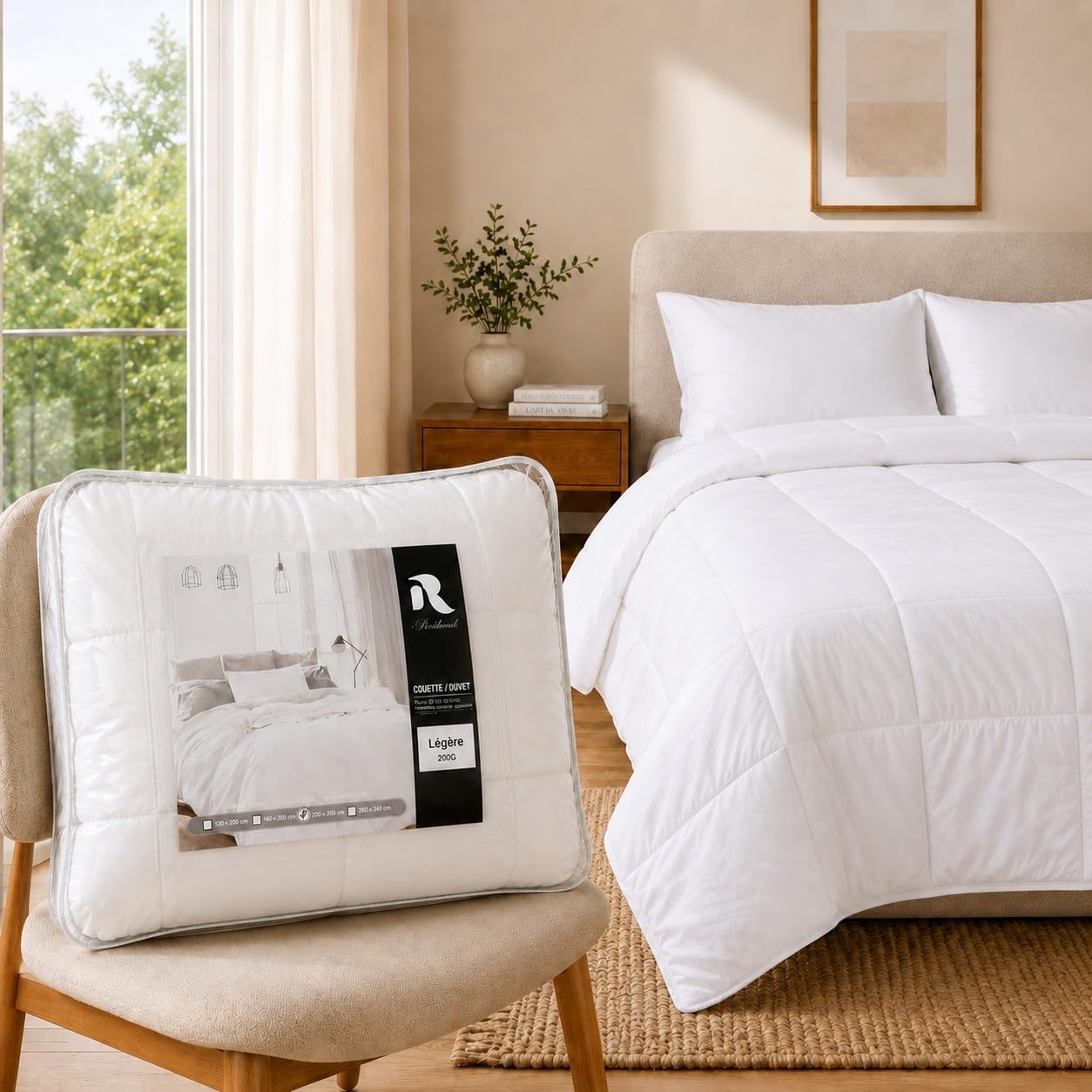 Couette 220x240 Légère (200 g/m²) Lit 2 Personnes