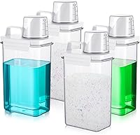 Vista 1 de Tanlade Paquete de 4 dispensadores de detergente líquido para la organización de la lavandería, dispensador de jabón de 78 onzas con tapas