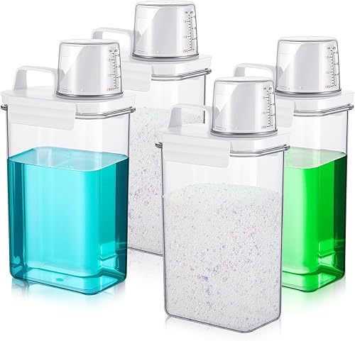 Tanlade 4 dispensadores de detergente para ropa, dispensador de perlas de refuerzo de aroma de 78 onzas con tapas, adecuado para cuentas de