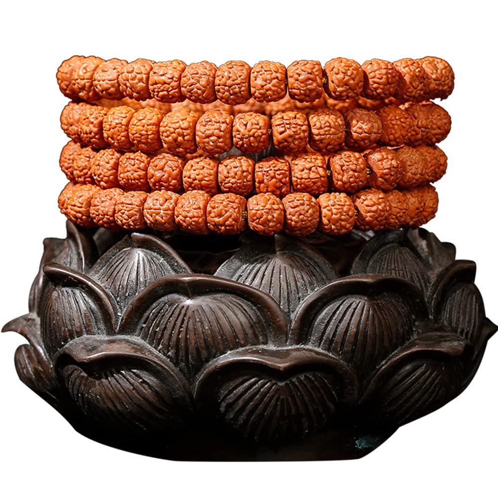 Rudraksha Mala 108 Perlen Männer Frauen Echte Rudraksha Samen Wickelte Armband Halskette Buddha Gebetperlen Für Meditation