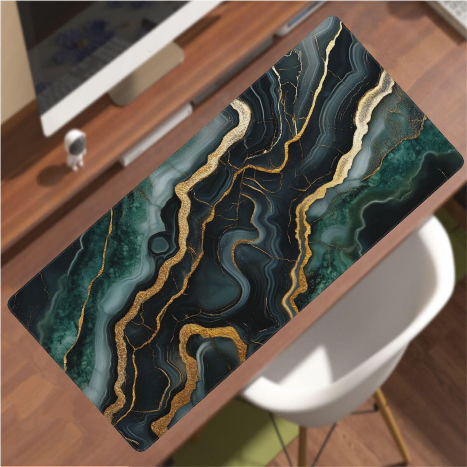 Tapis de Souris XXL 90 x 40 cm, Vert & Noir Tapis de Bureau G694