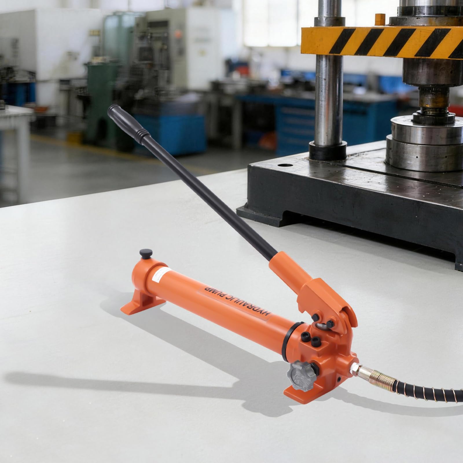 Bomba hidráulica manual 70 MPa 900 cc, dos velocidades, manguera de 180 cm | Conmutación automática para alta y baja presión